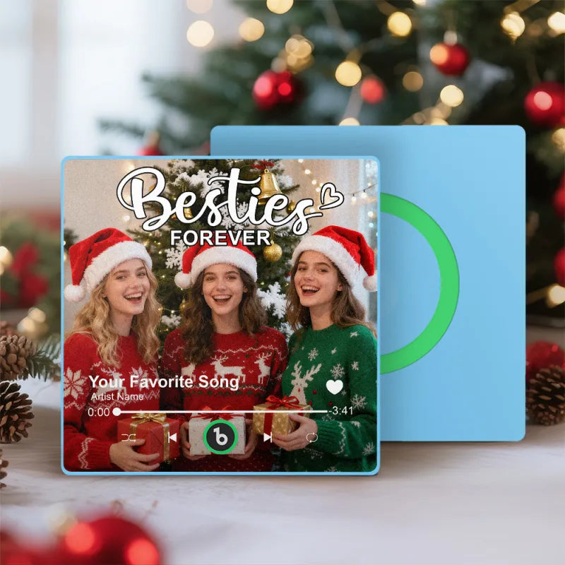 FridgeBeats Framed 4.0 Custom Besties Forever Song Magnet Personalized Music Fridge Magnet Heartfelt Christmas Gift For Best Friends