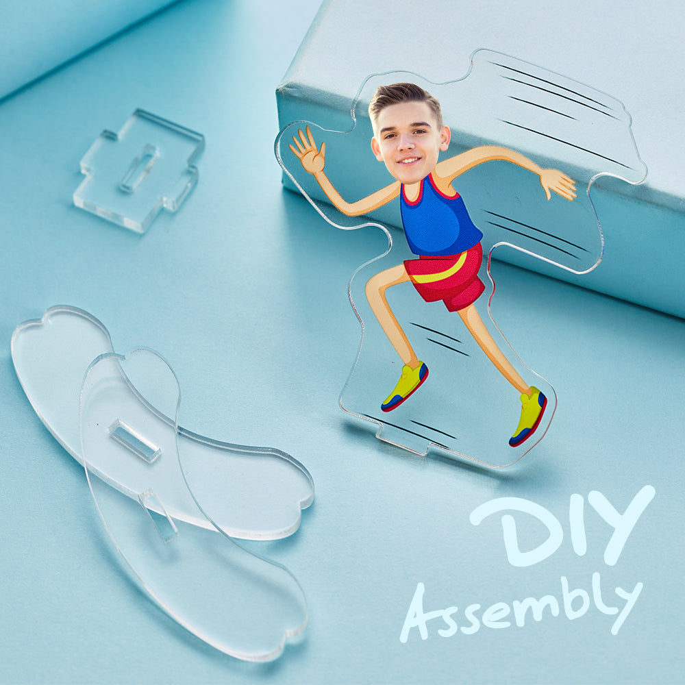 Personalized Running Man Desktop Tumbler Standing Figures Display Stands