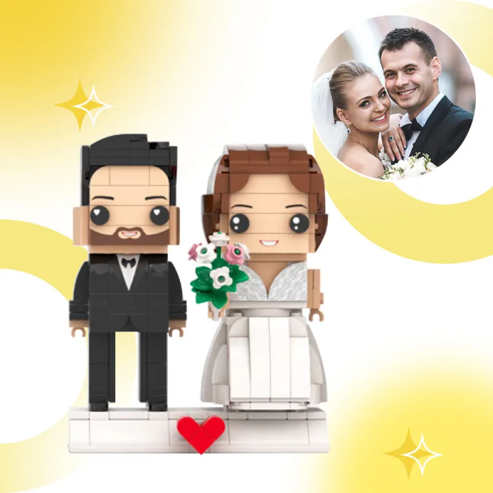 Fully Body Customizable 2 People Custom Portrait Block We Got Married
