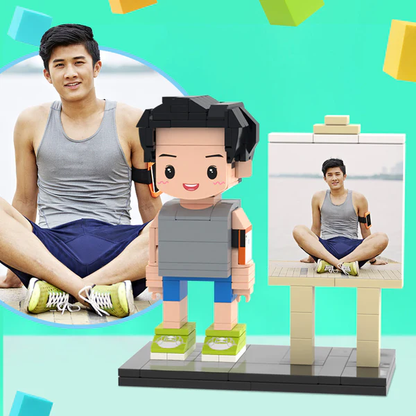Full Body Custom 1 Person Brick Figures Custom Brick Figures with Frame Small Particle Block Toy Gifts for Girlfriend