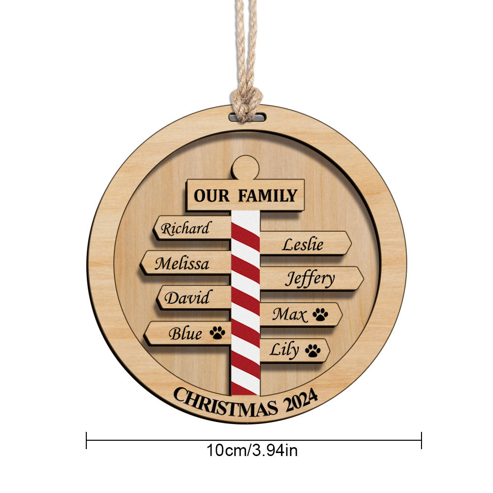 Personalized Christmas Family Ornament Custom Family Member Names Gift for Christmas
