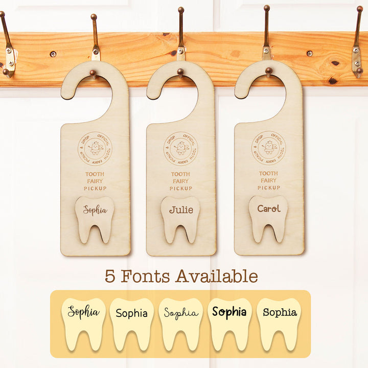 Personalized Wooden Tooth Fairy Door Hanger Teeth Holder Pick Up Box Home Decoration Gift for Kids