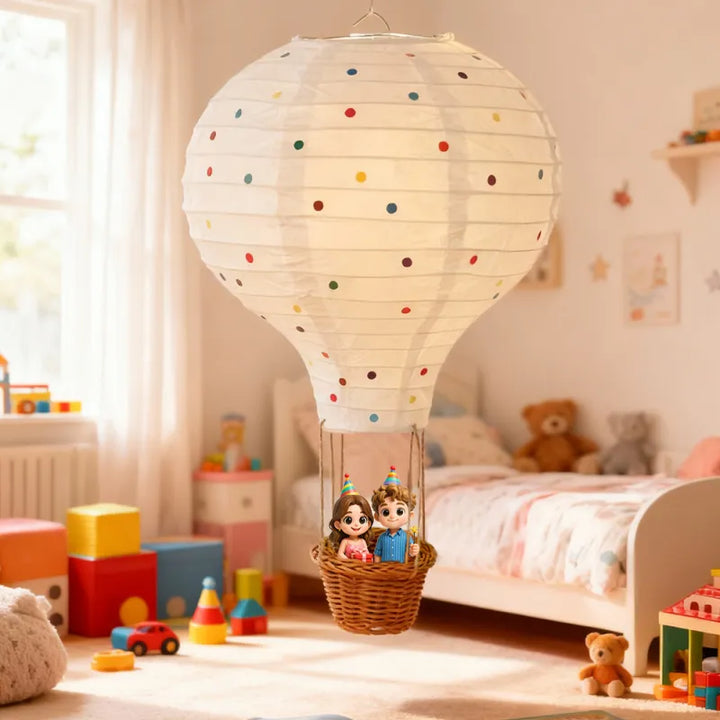 Custom Cute 3D Mini Figure Hot Air Balloon Night Light Room Desk Figurine Based on Your Picture Birthday Gift Christmas Gift