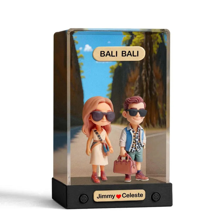 Custom 3D Mini Figure From Your Photo Personalized Background Toy Figure with Acrylic Box Decoration Gifts For Him/Her
