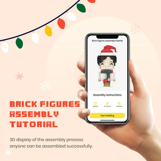 Christmas Golden Retriever Fully Body Puppy Customizable Golden Retriever 1 Dog Photo Custom Brick Figures Small Particle Block Brick