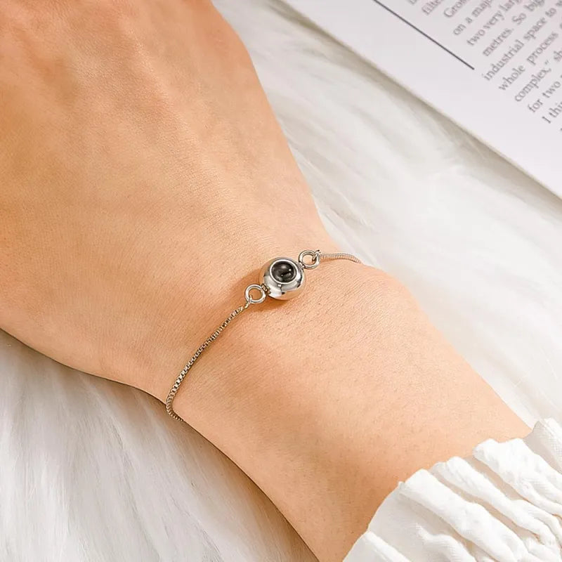 Photo Projection Bracelet Personalized Adjustable Bracelet Sweet Cool Anniversary Gift for Her