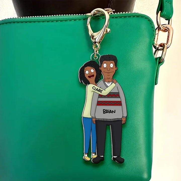 Custom Cartoon Style Keychain Personalized Keychain Gifts for Couple