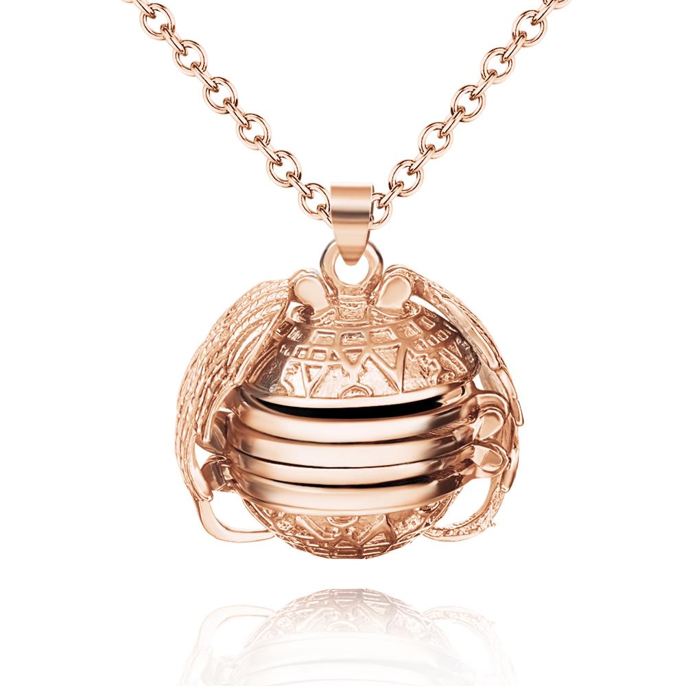 Personalized Angel Wings Expanding Photo Ball Locket Necklace