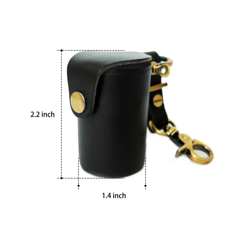 Yellow Digital Camera Accessories Camera PU Leather Film Bottle Case Film Storage Holster Key Chain