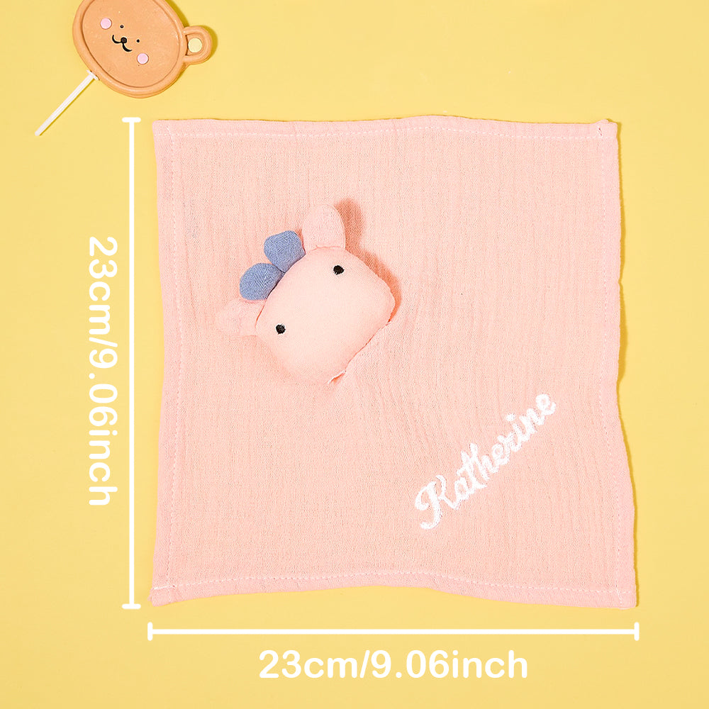Personalized Soothe Towel Bibs Soft Sleeping Toy Towel with Embroidered Name Gift for Baby