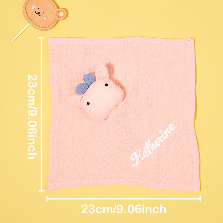 Personalized Soothe Towel Bibs Soft Sleeping Toy Towel with Embroidered Name Gift for Baby