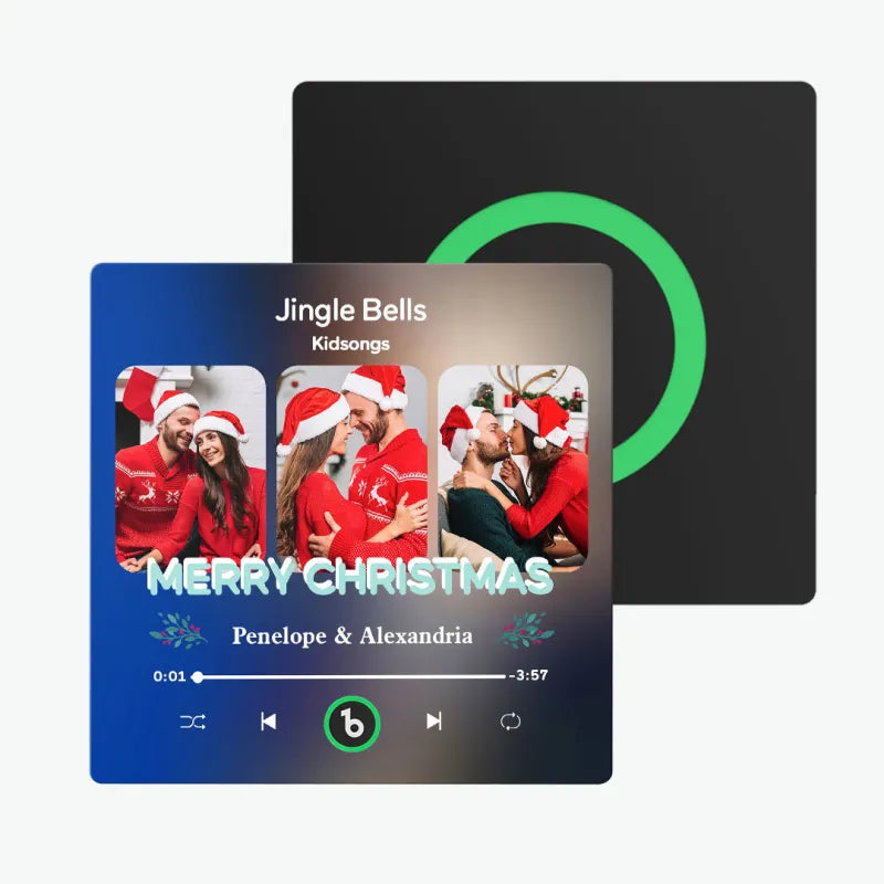 FridgeBeats Frameless 4.0 Custom 3 Photos Music Fridge Magnet FridgeBeats Pro Supports Bluetooth Connectivity Christmas Gifts
