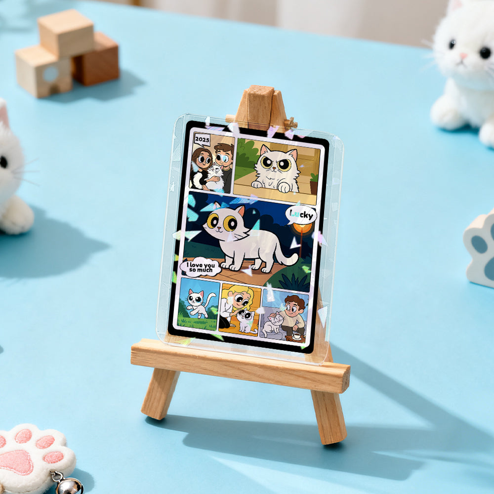 Custom Photo Anime-Style Double-Sided Game Card Personalized Gift for Pet Lovers