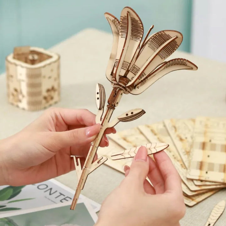DIY Wooden Flower Puzzle 3D Puzzle Mother's Day Gifts for Mum