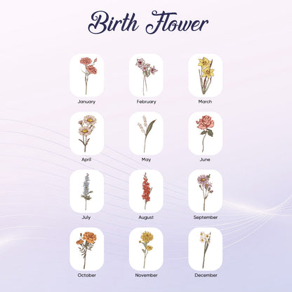 Personalized Cushion Mirror Comb Birth Flower Foldable Mirror with Hair Brushes Gift for Her