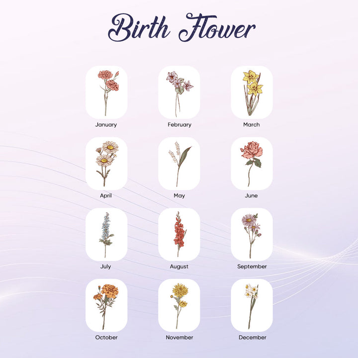 Personalized Cushion Mirror Comb Birth Flower Foldable Mirror with Hair Brushes Gift for Her