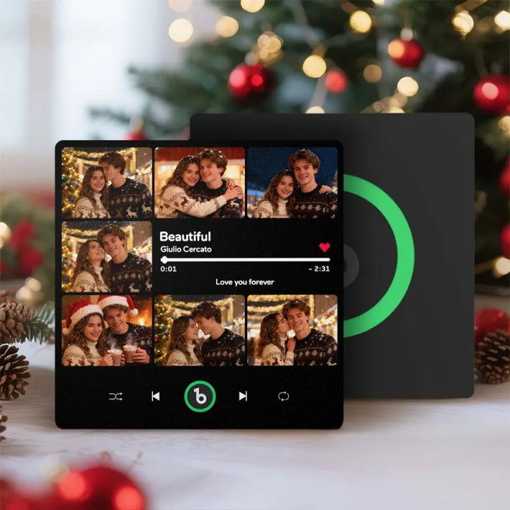 FridgeBeats Frameless 4.0 Custom 7 Photos Music Fridge Magnet FridgeBeats Pro Supports Bluetooth Connectivity Christmas Gifts