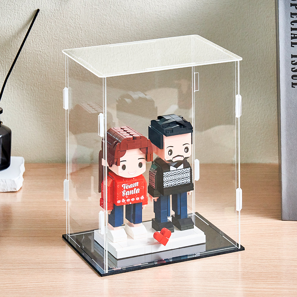 Dustproof Clear Acrylic Display Case Display Box – Protective Box for 2 People Brick Figures Collectibles
