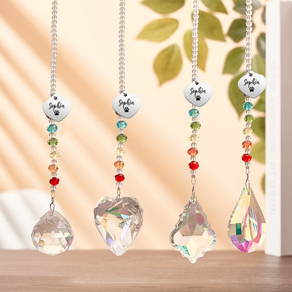 Custom Rainbow Suncatcher Pet Memorial Crystal Rainbow Bridge Gift for Pet Lovers