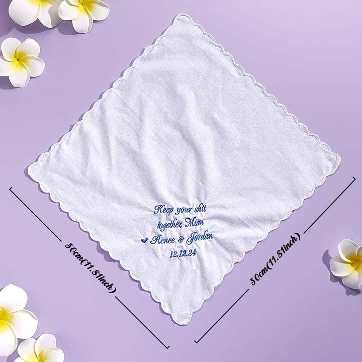 Personalized Embroidered Wedding Handkerchief Mother of the Bride or Groom Gift