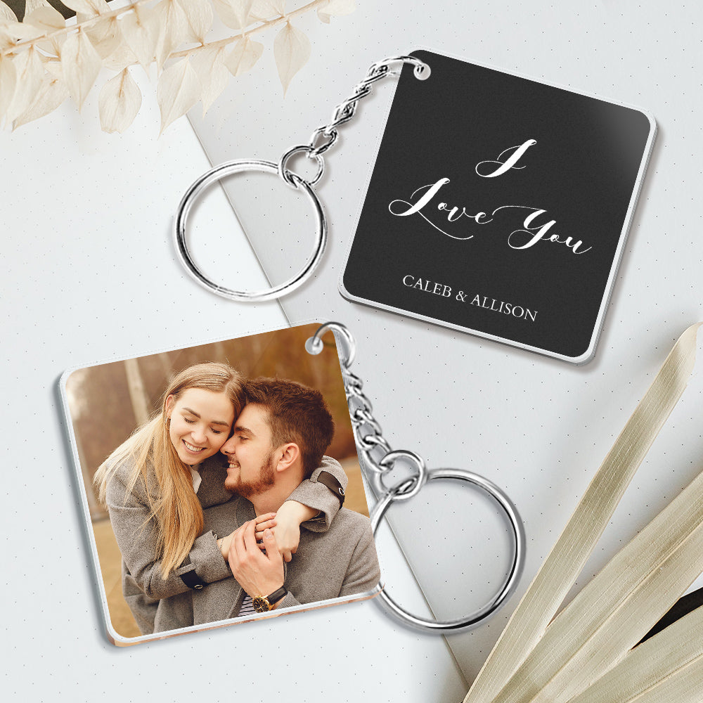 Custom Double Sided Photo Keychain 5 Colors For Keychain For Her