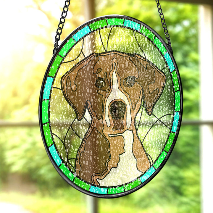 Personalized Pet Portrait Stained Glass Suncatcher Memorial Gift for Pet Lovers