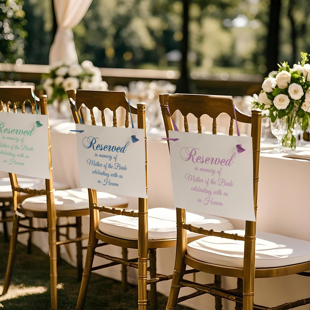 Personalized Memorial Seat Sign with Text Memorial Wedding Gift for Family Friend