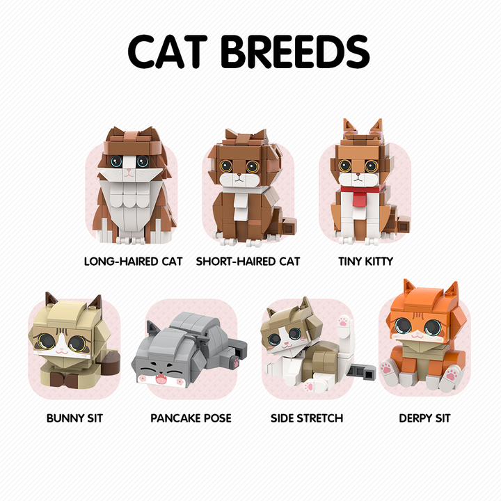Full Body Customizable 2 People Brick Figures Personalized Brick Figures with Cat Small Particle Block Toy