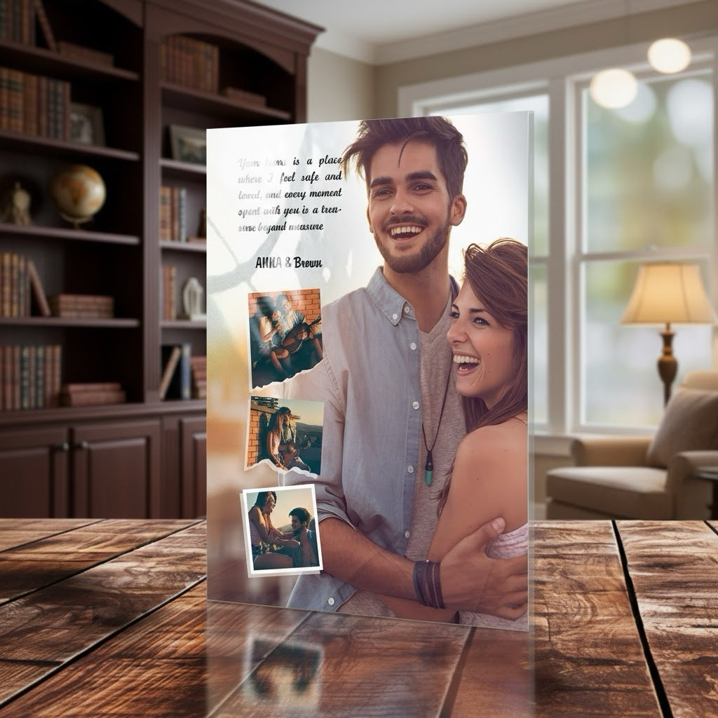 Custom Photo Personalized Words Acrylic Plaque – Personalized Home Decor & Valentine's Day Gift