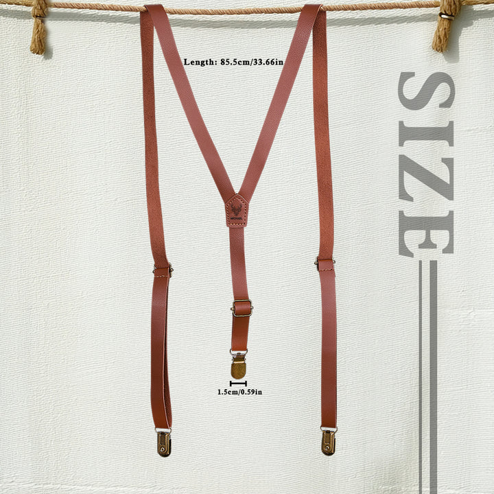 Personalized Men's PU Suspenders with Engraved Name Gifts for Men Groomsmen Accessory