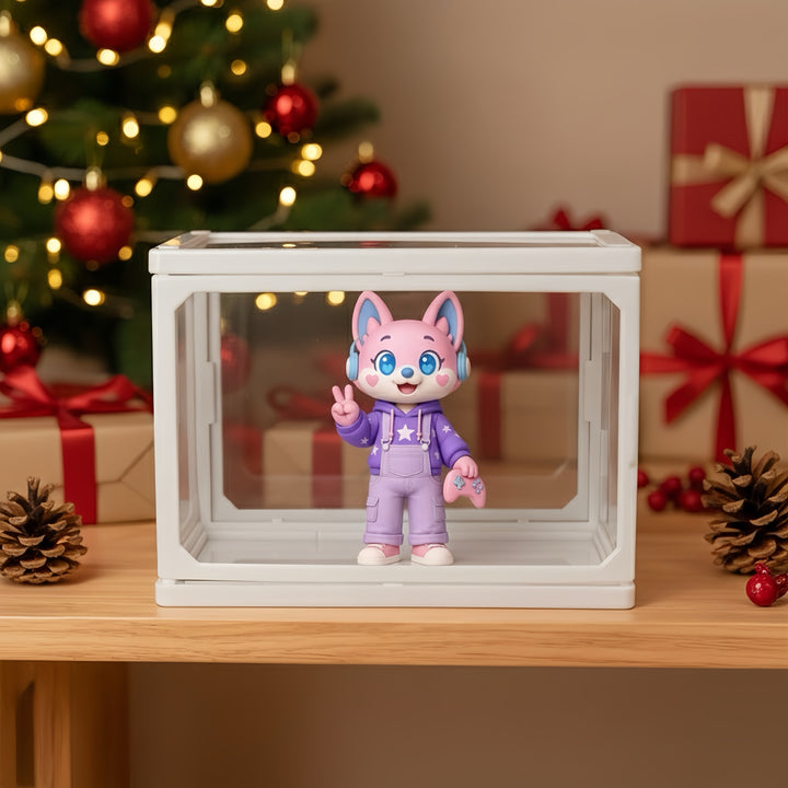 Custom 1 Non-human 3D Mini Figure Glass Dollhouse Personalized Scene Display Case Unique Christmas Gift  (Production: 10-15 Business Days)