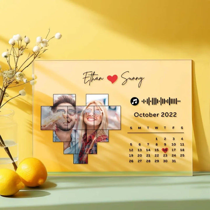 Custom Acrylic Plaque Music Code Song Decor Photo Decor Gift For Couples