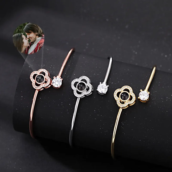 Custom Projection Bracelet Personalized Photo Bracelet Heart Jewelry Gift for Her
