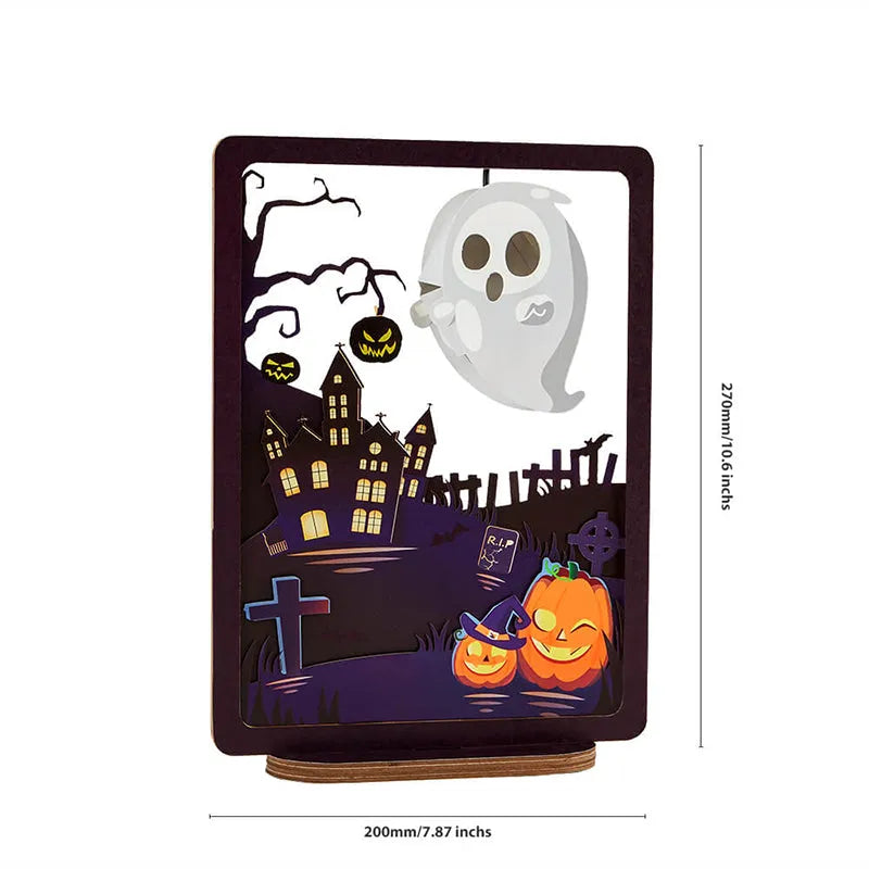 3D Paper Sculpture Night Light Fall Truck Halloween Gifts for Kids and Adults Great Decor Light in Bedroom Living Room