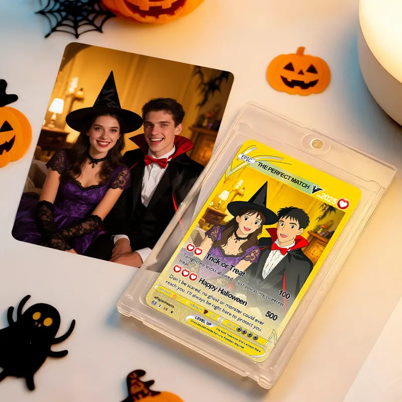 Custom Halloween Poke Card Custom Poke Present with Acrylic Case Cartoon Card Halloween Gifts