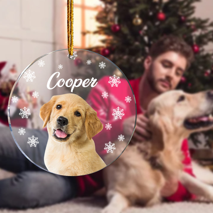 Personalized Photo Ornament with Name Christmas Pet Ornament Gift for Pet Lovers