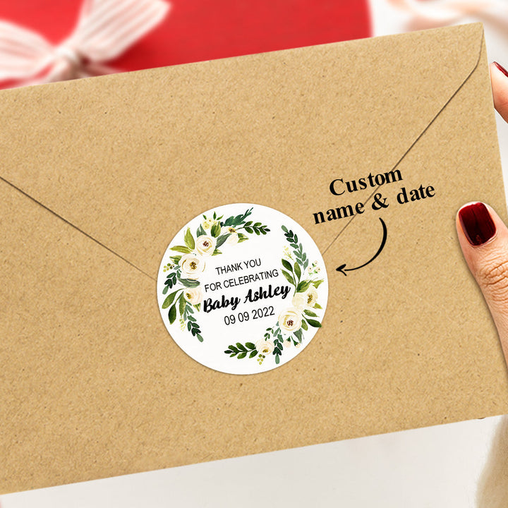Personalized Thank You Stickers Round Wedding Birthday Favor labels for Gifts