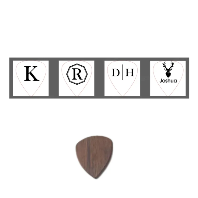 Custom Wooden Guitar Picks Box Personalized Guitar Pick Box Storage Wood Guitar Plectrum Organizer Music Gift for Guitarist Musician