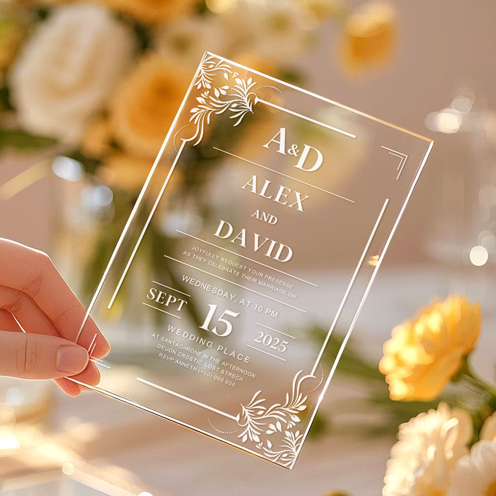 Personalized Acrylic Wedding Invitation Party Invitations