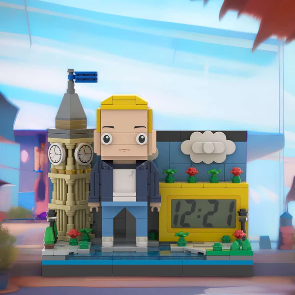 Christmas Gifts Custom Brick Figures Clock Personalized Brick Mini City & Figures Clock