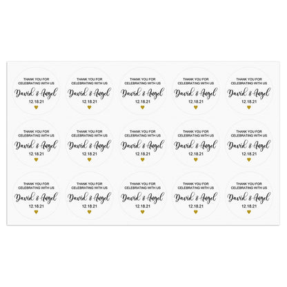 Personalized Thank You Stickers Round Wedding Birthday Favor labels for Gifts