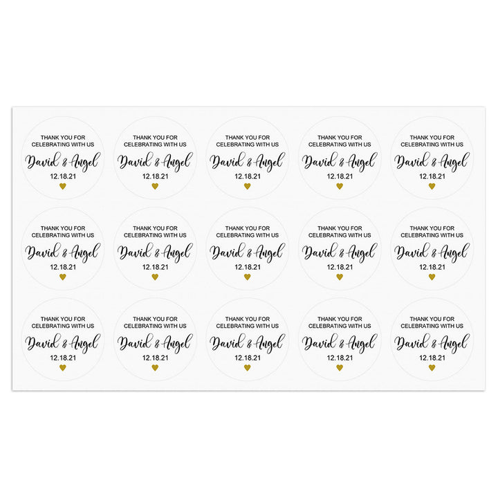 Personalized Thank You Stickers Round Wedding Birthday Favor labels for Gifts