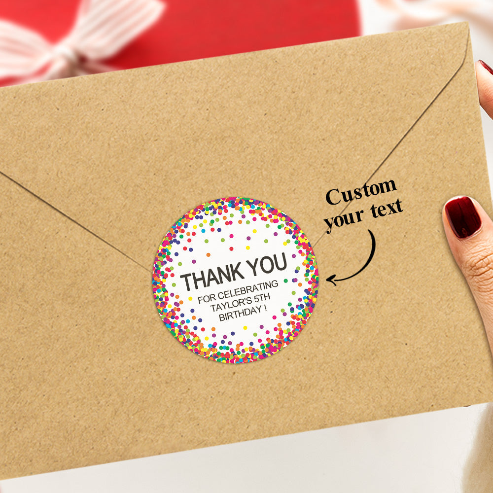 Personalized Thank You Stickers Round Wedding Birthday Favor labels for Gifts