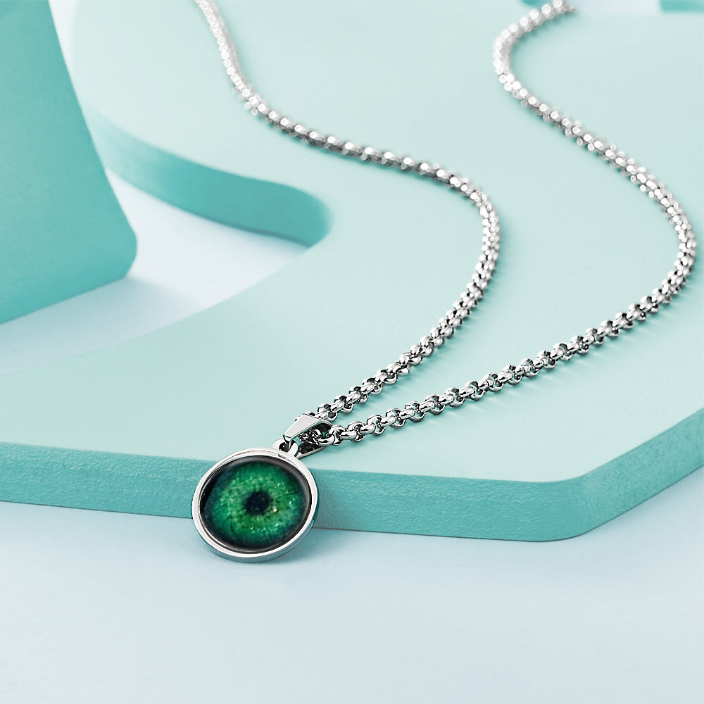 Personalized Eye Photo Necklace – Custom Pupil Pendant Unique Valentine’s Day Gift