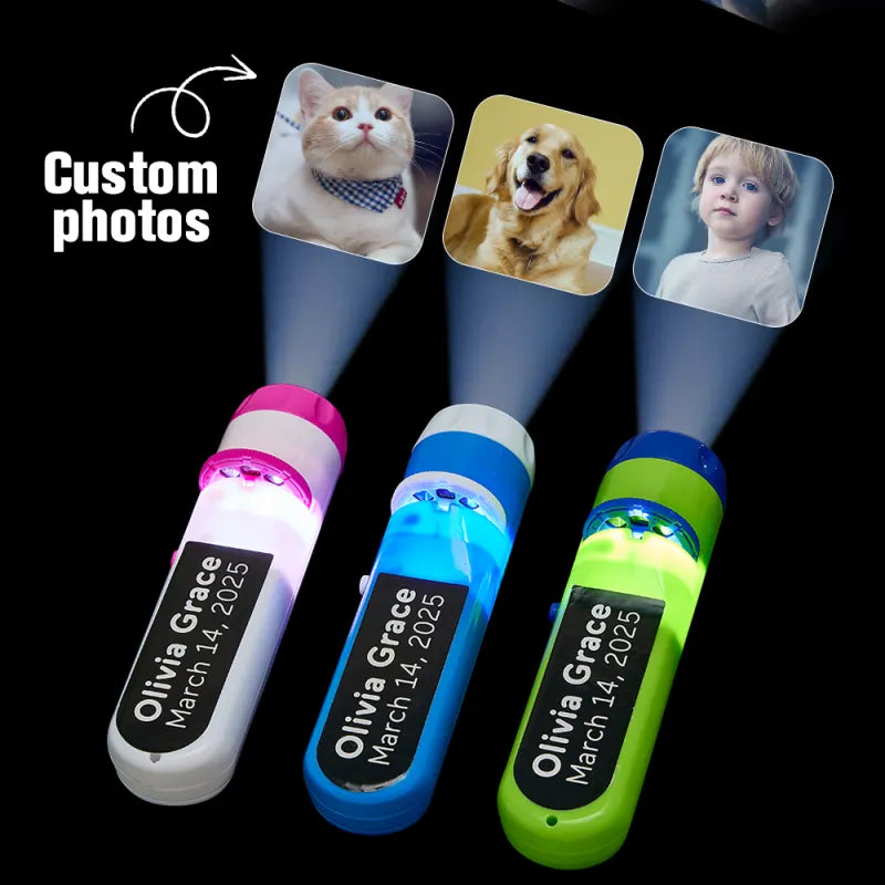 Custom Photo Flashlight Personalized Text and Photo Viewer with Your Own Photos Family Anniversary Gift