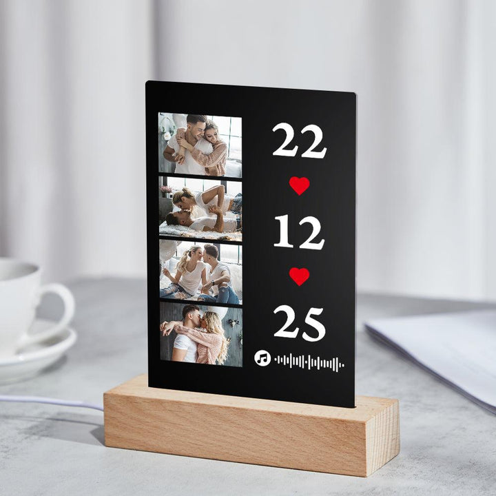 Scannable Music Photo Plaque Custom Keychain Personalized Night Light Gift For Her