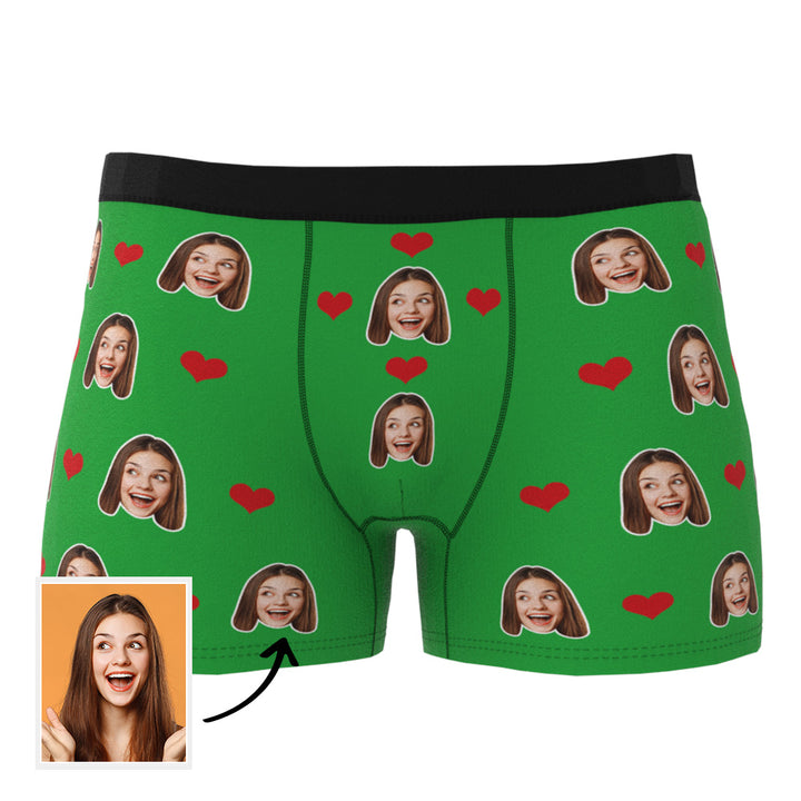 Custom Heart Face Boxer Briefs Men's Underwear with Package