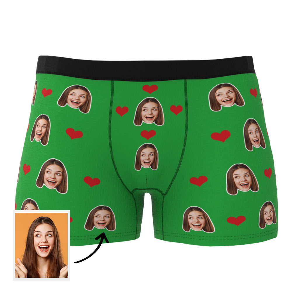 Custom Heart Face Boxer Briefs Men's Underwear with Package