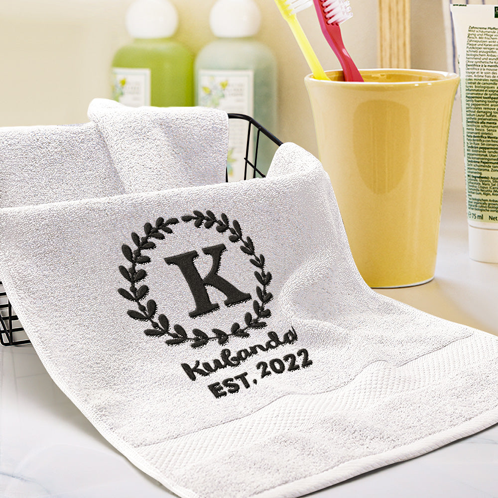 Custom Monogrammed Hand Towel Personalized Embroidered Towels