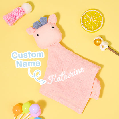 Personalized Soothe Towel Bibs Soft Sleeping Toy Towel with Embroidered Name Gift for Baby